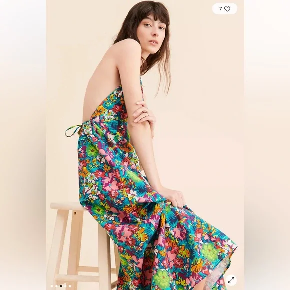 Free People Multicolor Floral Halter Saffron Maxi Dress - Picture 3 of 4